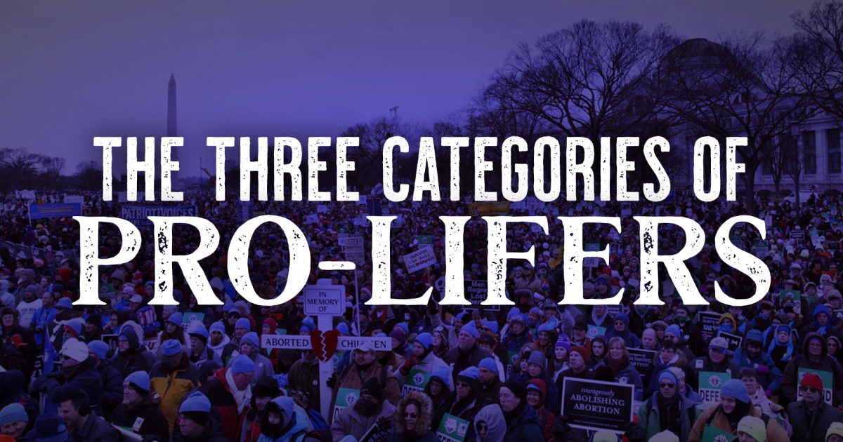 The Three Categories of Pro-Lifers
